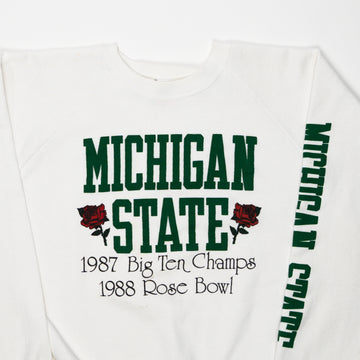 Vintage '87 White Michigan State Rose Bowl Champ Sweater (L) | Rebalance Vintage.