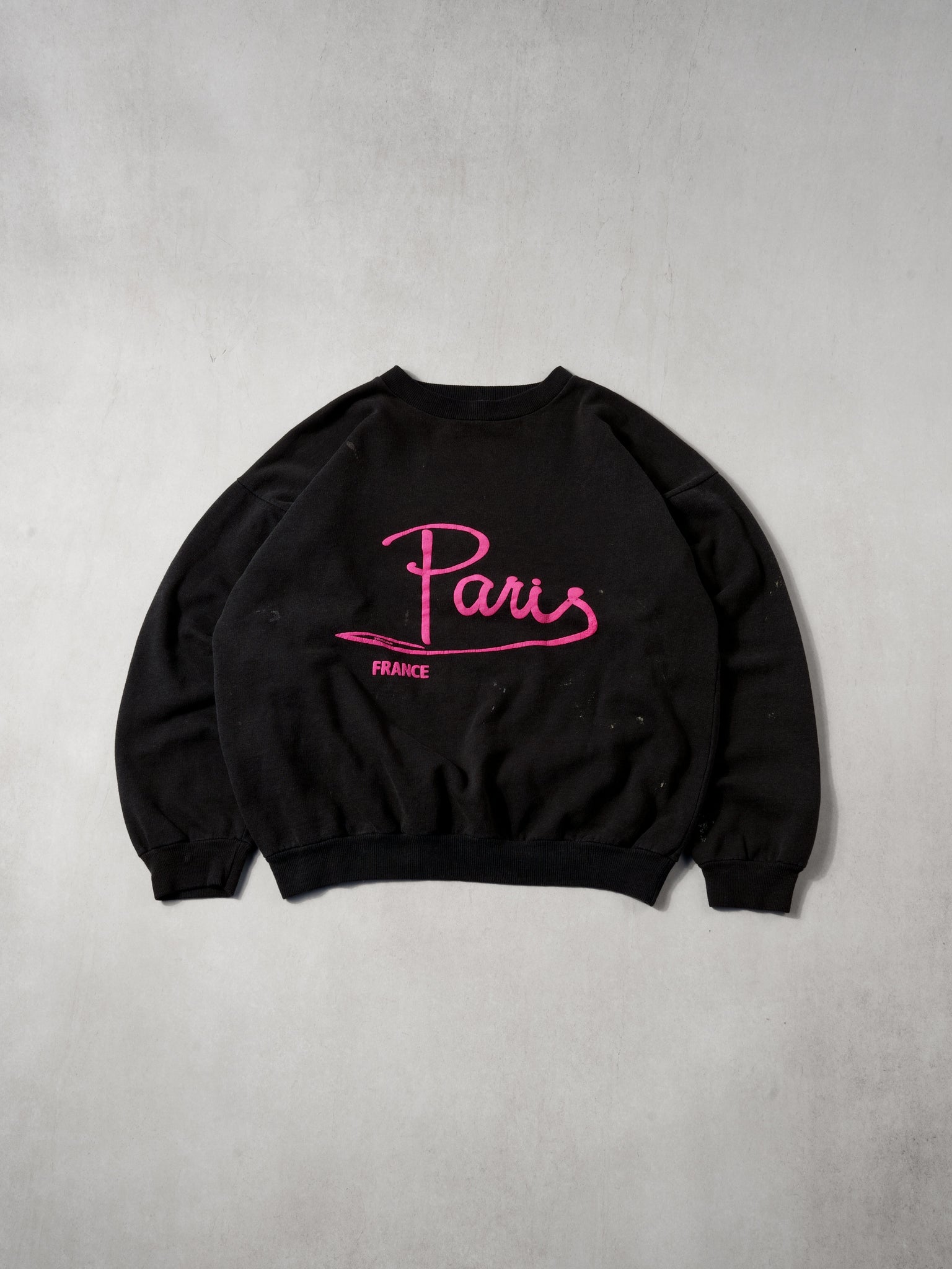 Vintage 70s Black and Pink Paris France Crewneck (M)