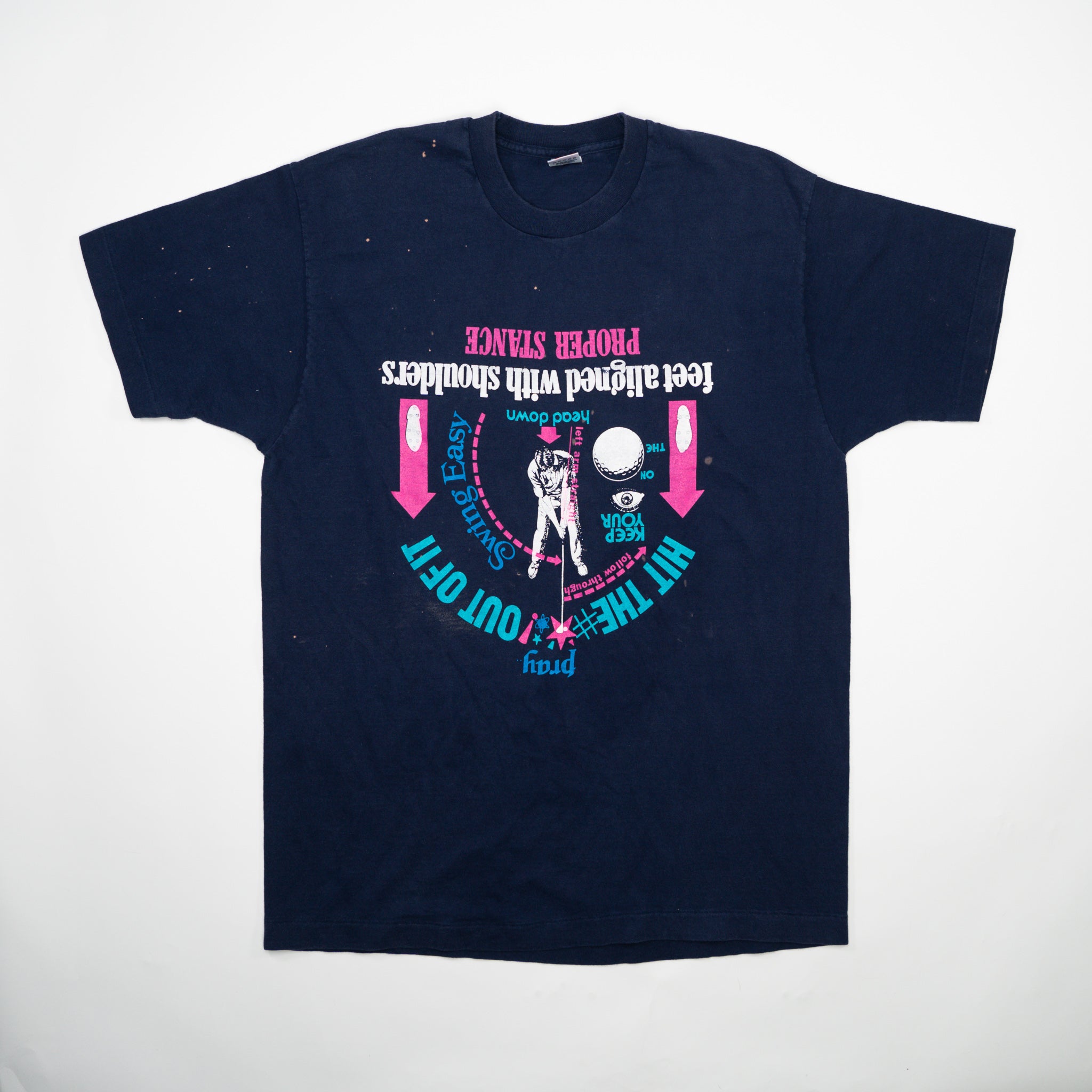 Vintage 90s Proper Golf Stance Graphic Single Stitch Tee (L)