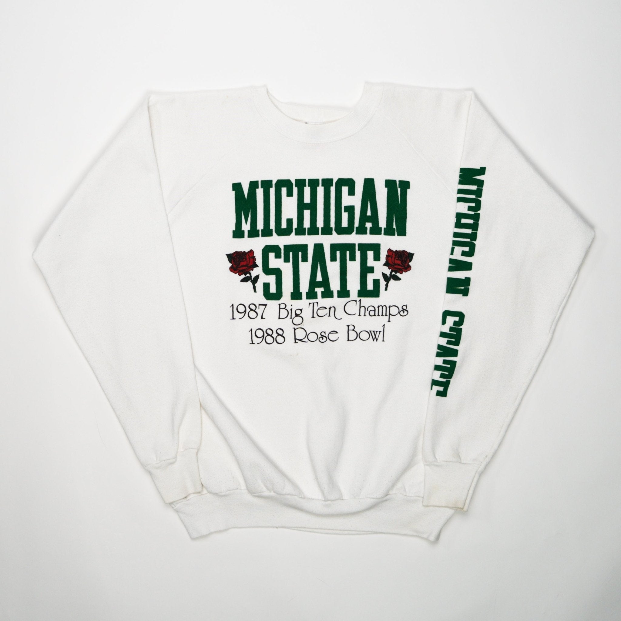Vintage '87 White Michigan State Rose Bowl Champ Sweater (L) | Rebalance Vintage.