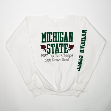 Vintage '87 White Michigan State Rose Bowl Champ Sweater (L) | Rebalance Vintage.