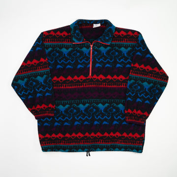 Vintage 80s Bayou Multicolored 1/4 Zip Fleece  (XL/XXL) | Rebalance Vintage.