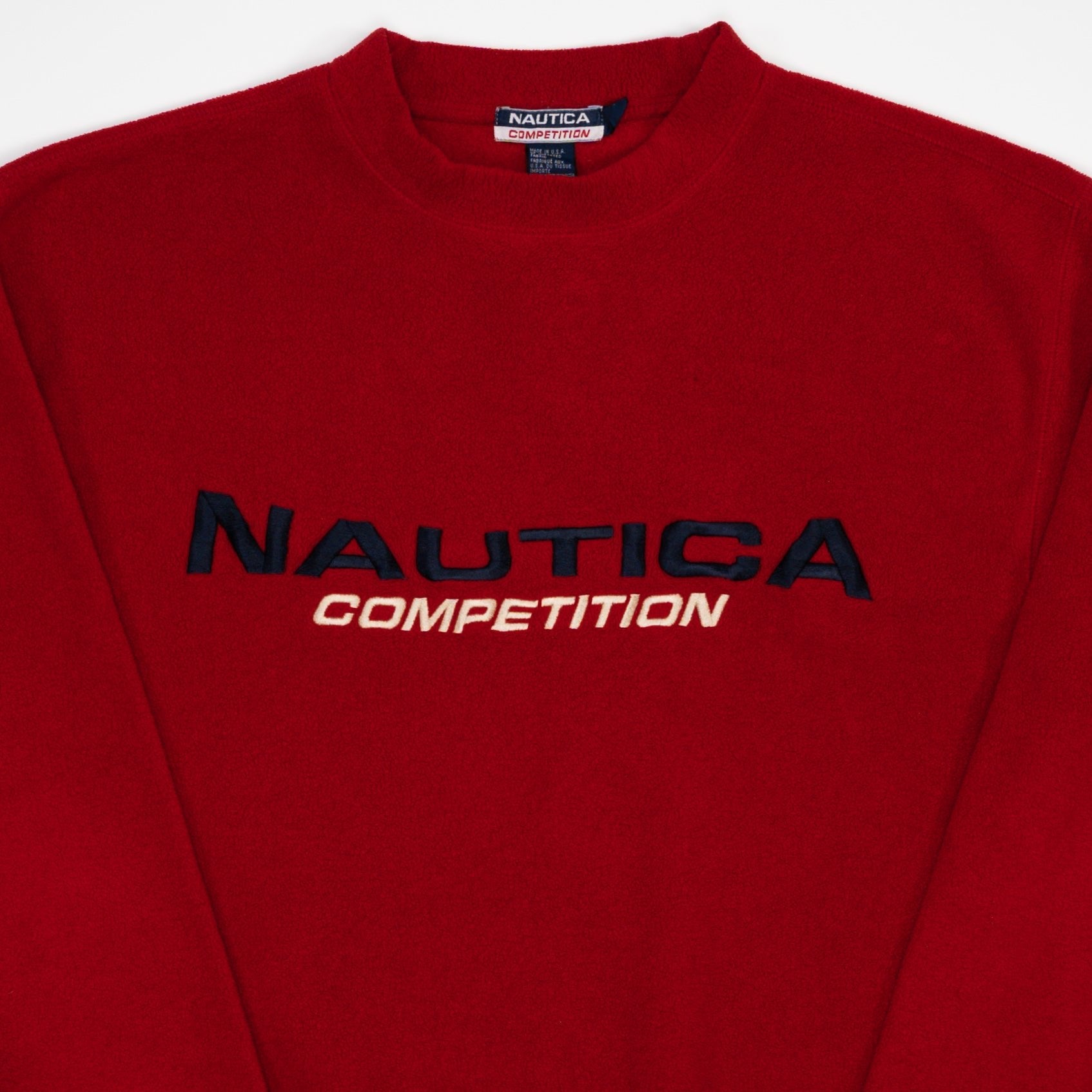 Vintage Red Nautica Competition Fleece Crewneck (L)