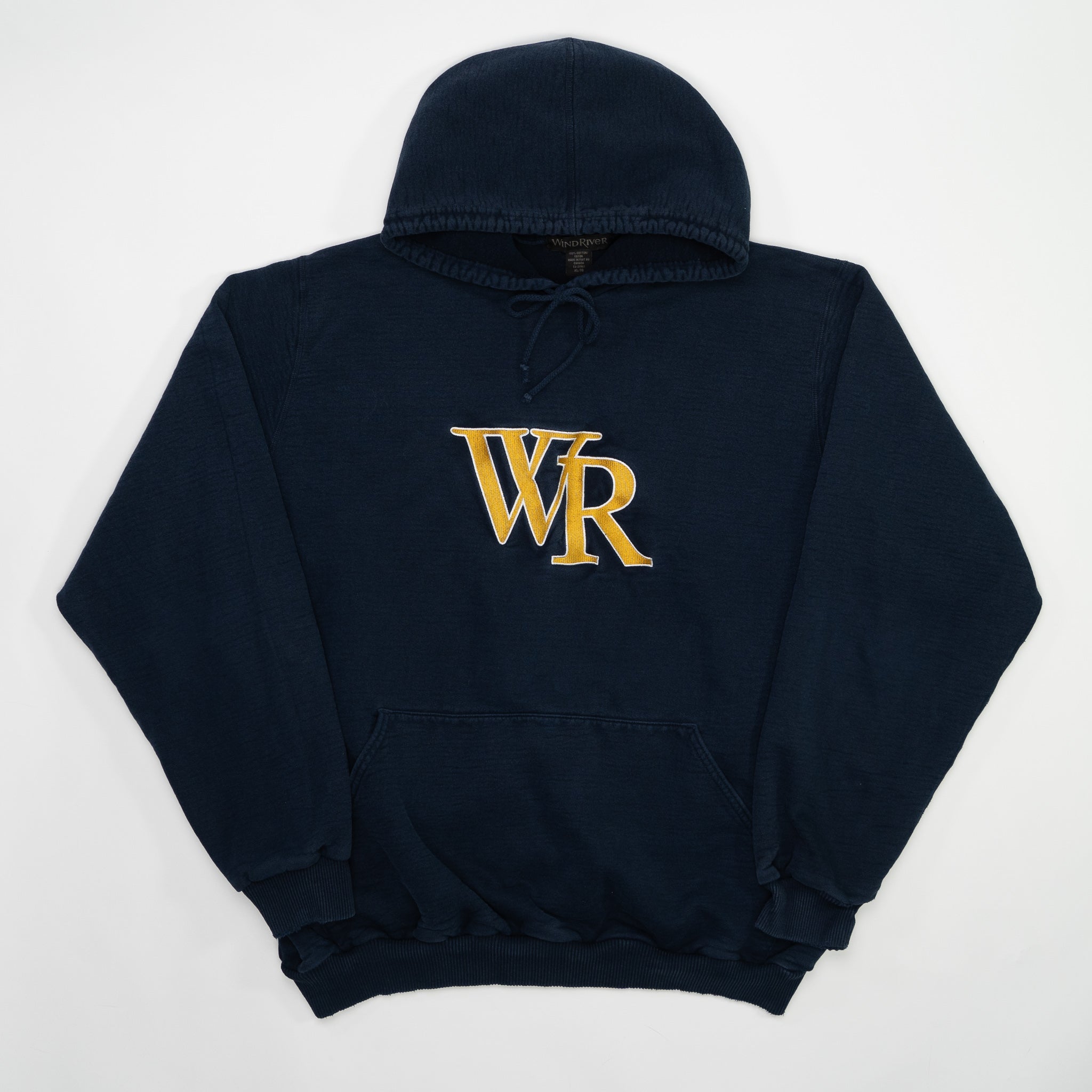 Vintage 90s Navy Blue WR Wind River Hoodie (XL) | Rebalance Vintage.