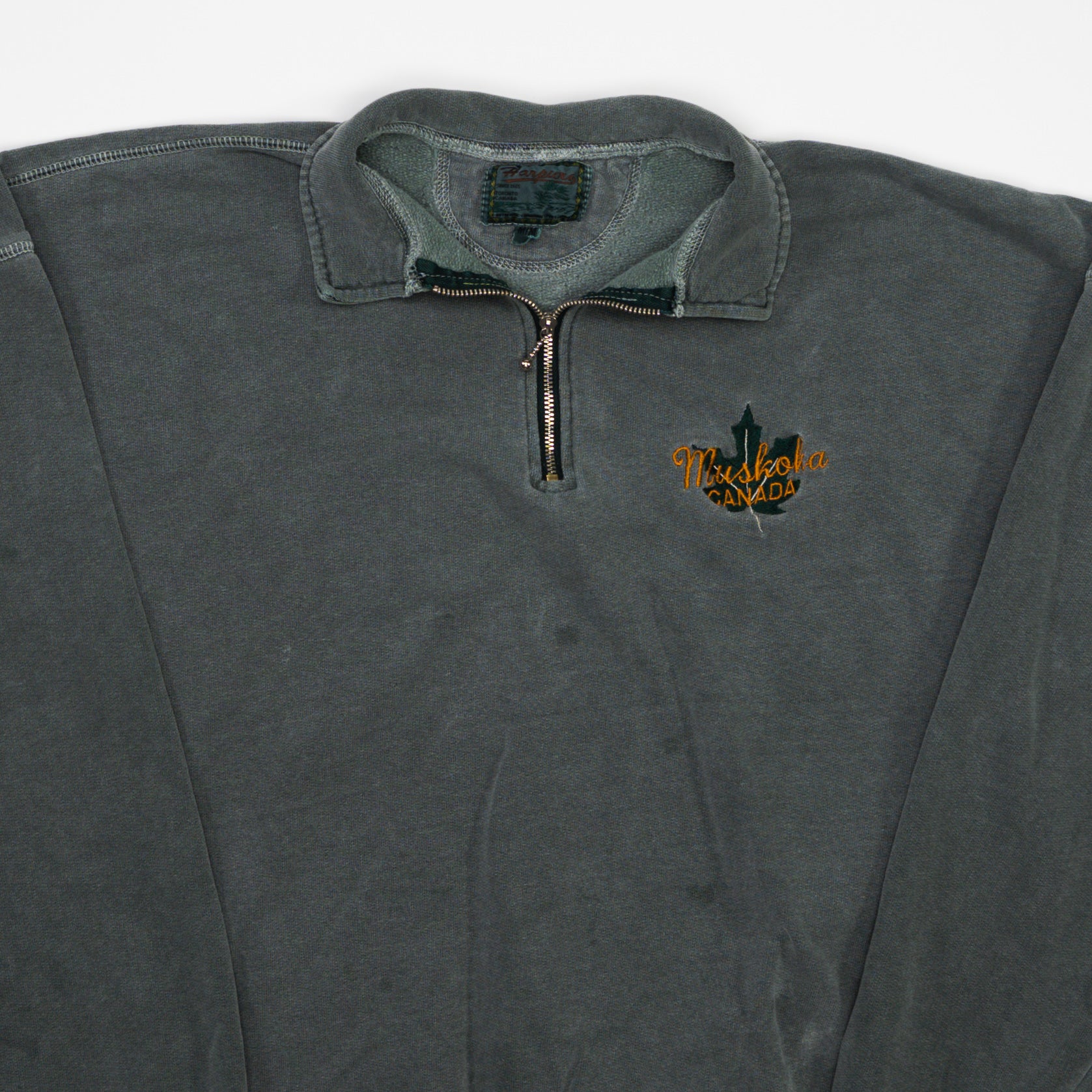 Vintage Washed Green Muskoka Canada 1/4 Zip Sweater (M/L)