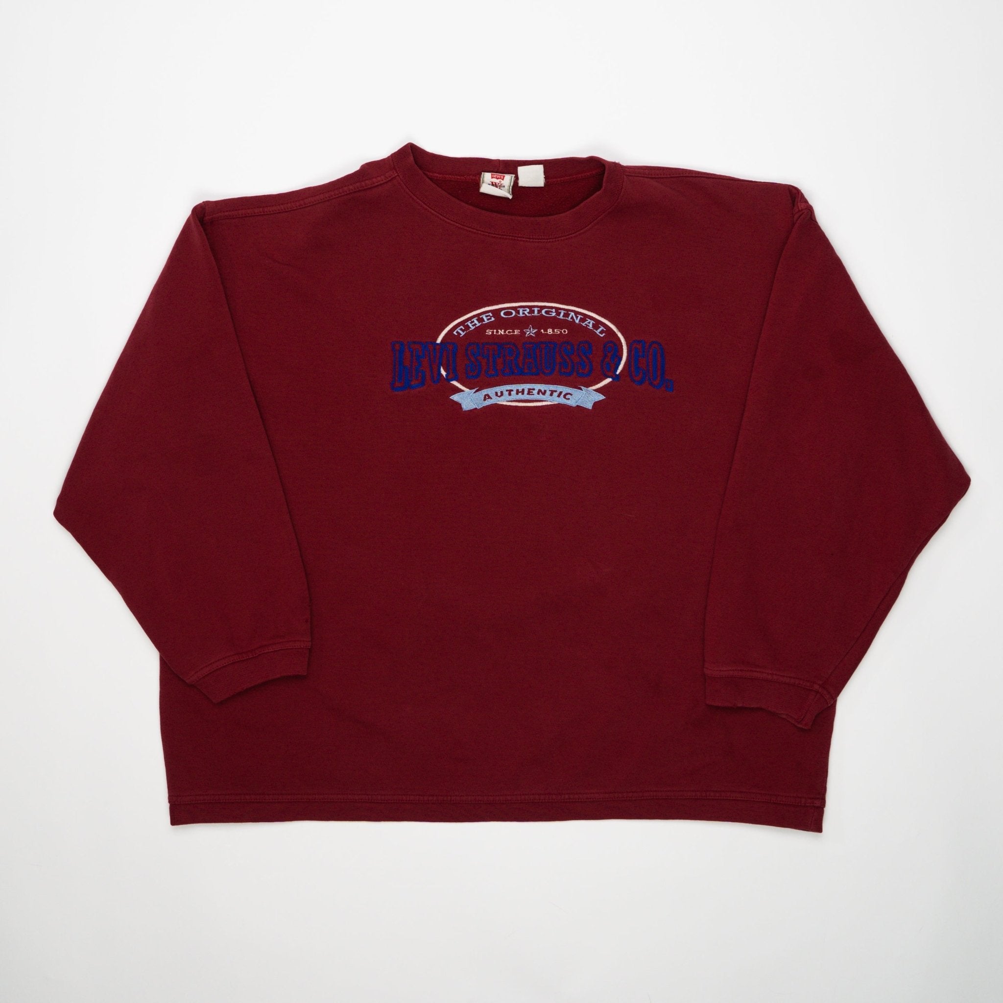 Vintage 90s Maroon Levi Strauss Crewneck (L) | Rebalance Vintage.