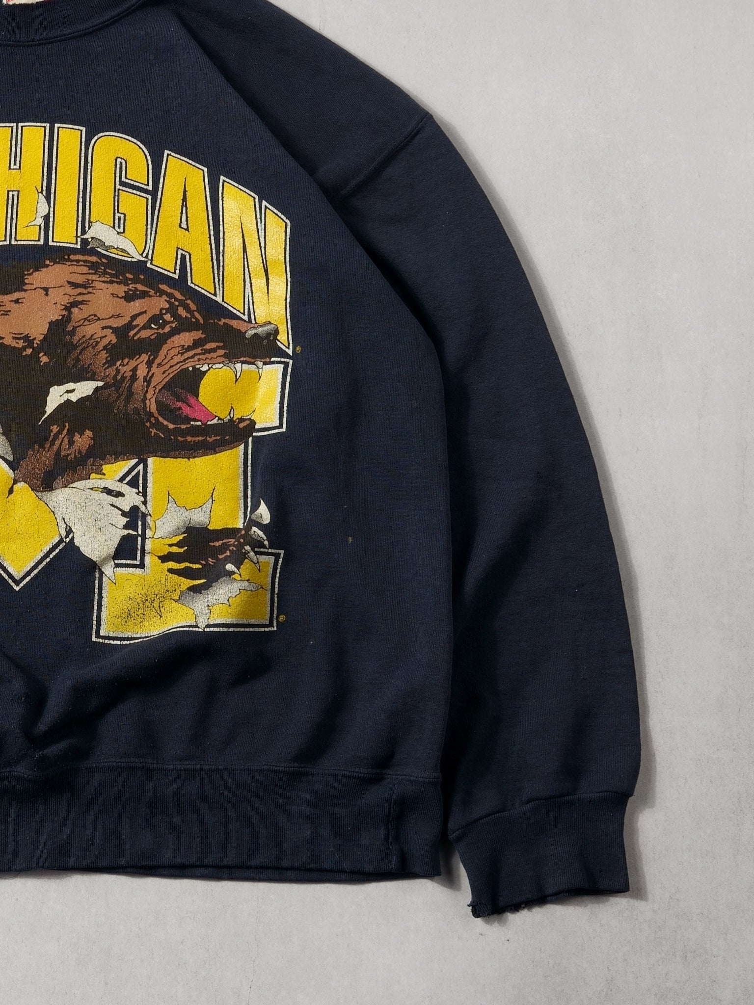 Vintage 90s Navy Blue Nutmeg Michigan Crewneck (L)