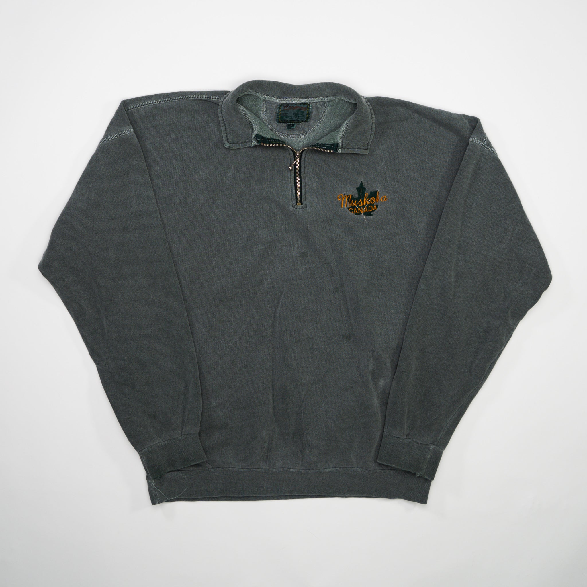 Vintage Washed Green Muskoka Canada 1/4 Zip Sweater (M/L)