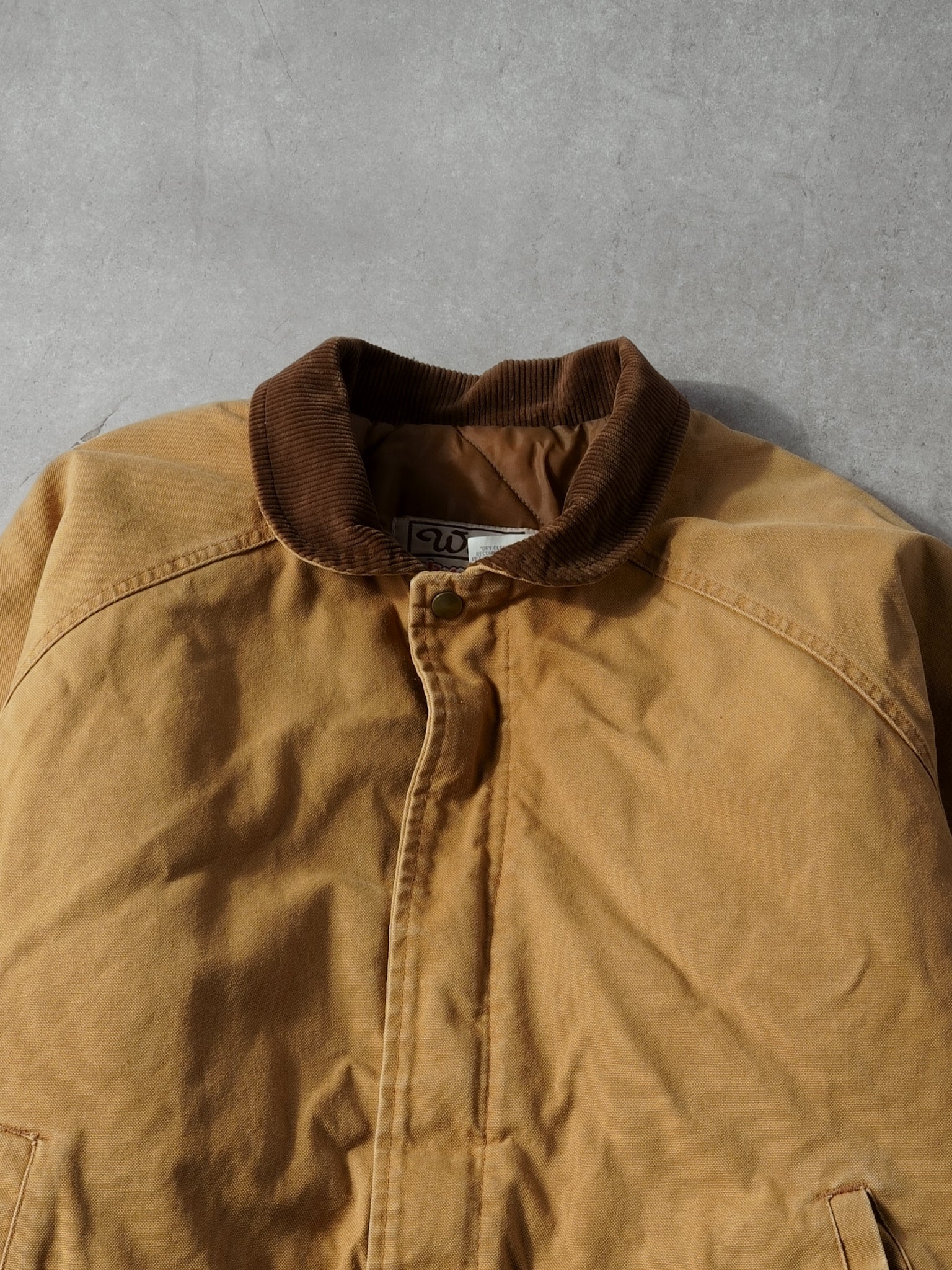 Vintage 90s Khaki Walls USA Workwear Insulated Collared Jacket (XXL)