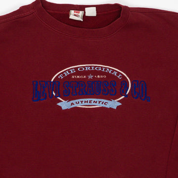 Vintage 90s Maroon Levi Strauss Crewneck (L) | Rebalance Vintage.