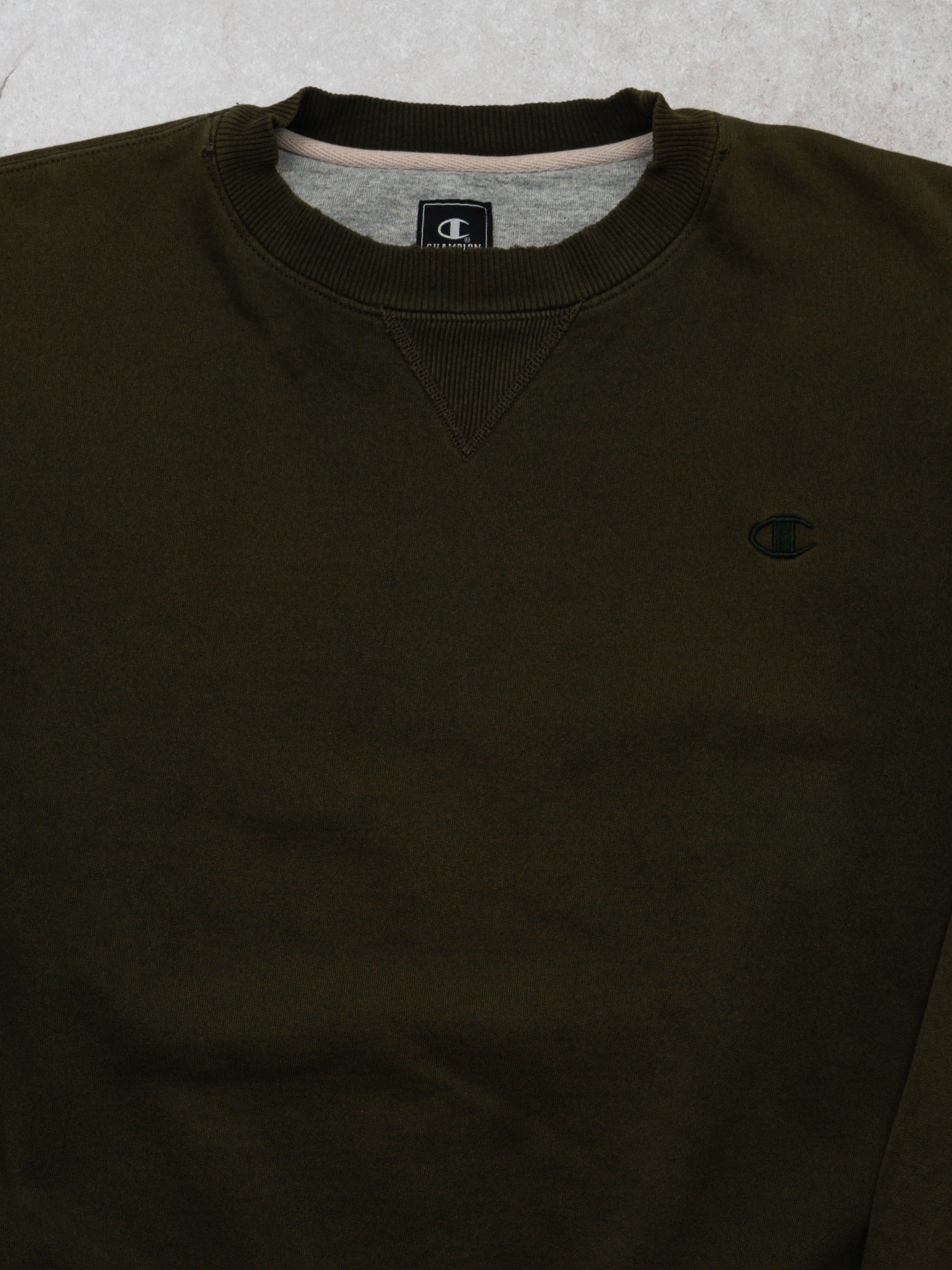 Vintage Army Green Champion 'C' Crewneck (XL)