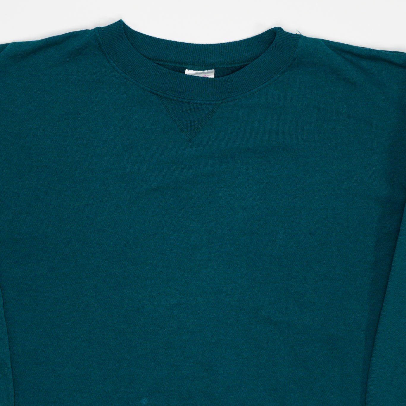 Vintage 90s Blank Teal Hanes Crewneck (M) | Rebalance Vintage.