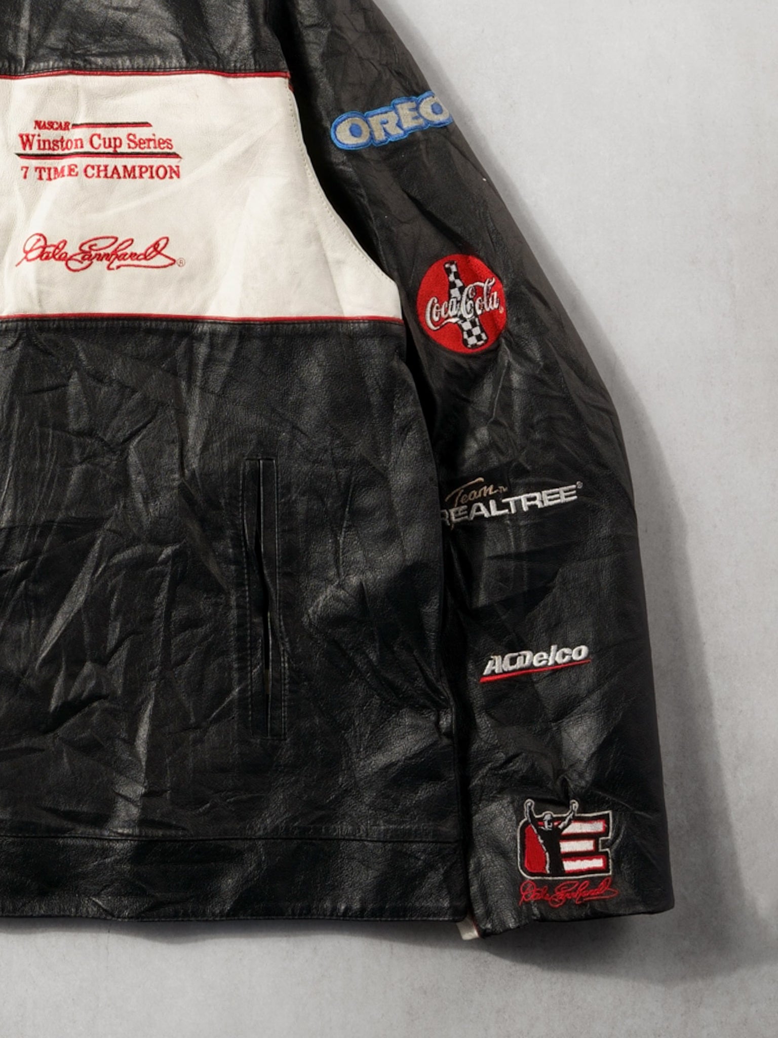 Vintage 90s Winston Cup Series 7 Time Champion #3 Dale Earnhardt Leather Jacket (XL)