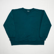 Vintage 90s Blank Teal Hanes Crewneck (M)