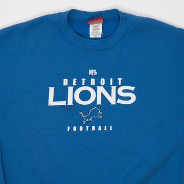 Vintage Blue Detroit Lions Footbal Crewneck (XL) | Rebalance Vintage.