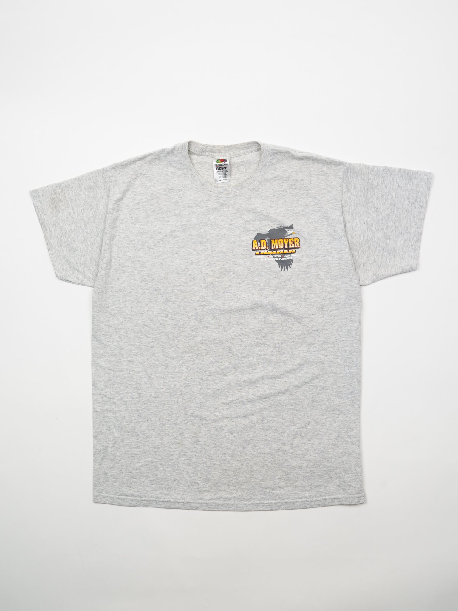 Vintage 90s Grey AD Moyer Lumber Graphic Tee (L)