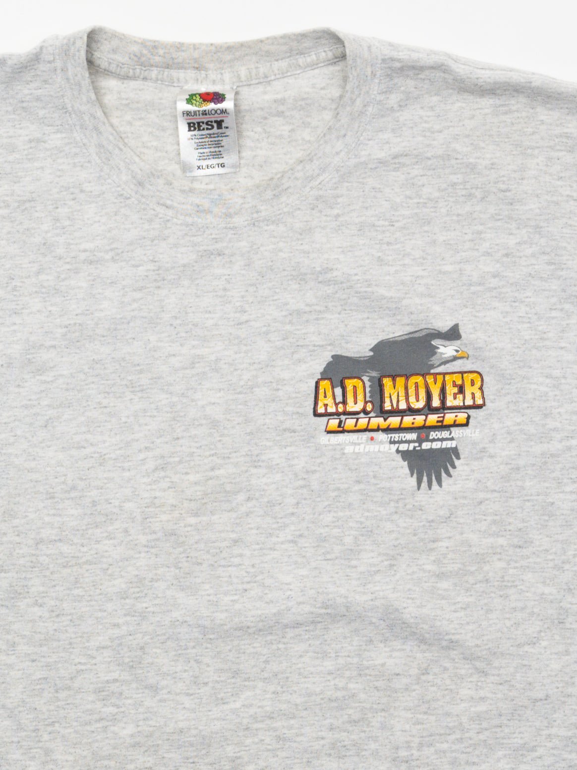 Vintage 90s Grey AD Moyer Lumber Graphic Tee (L)