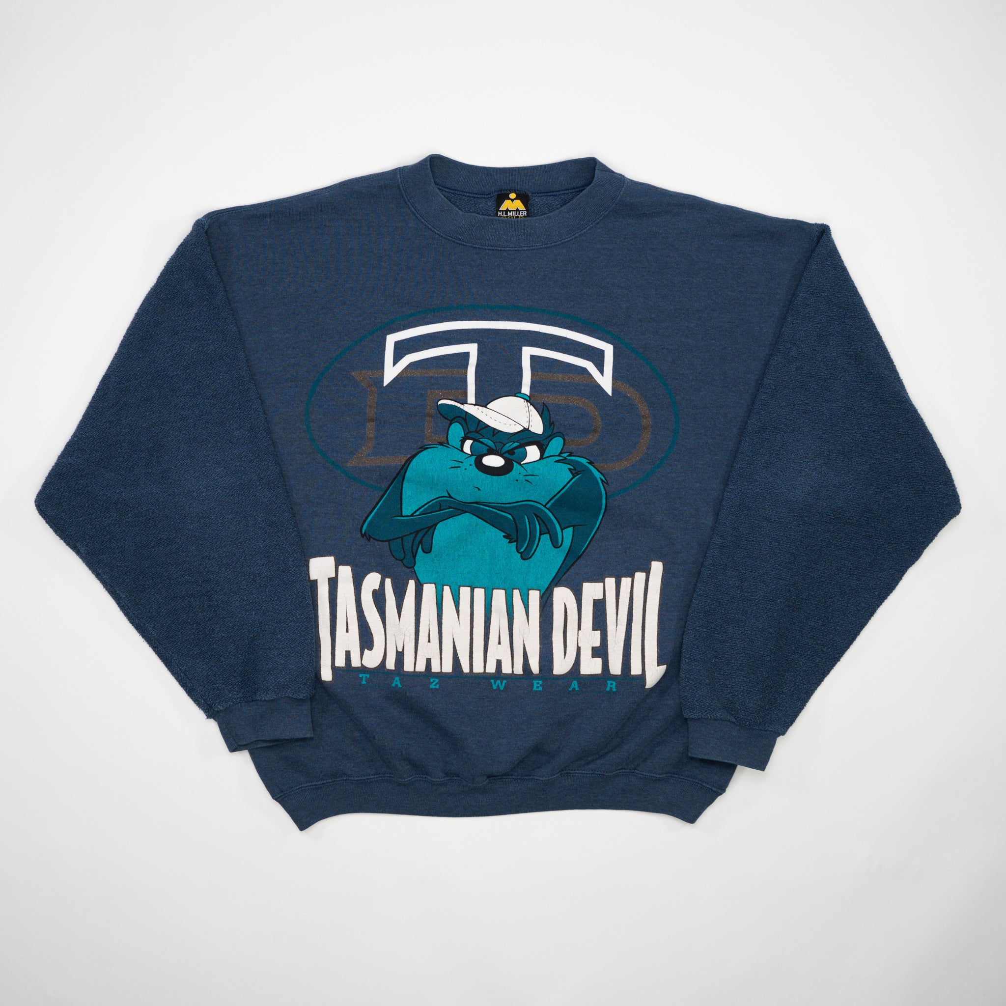 Vintage 90s Blue Tasmanian Devil Taz Wear Crewneck (L)