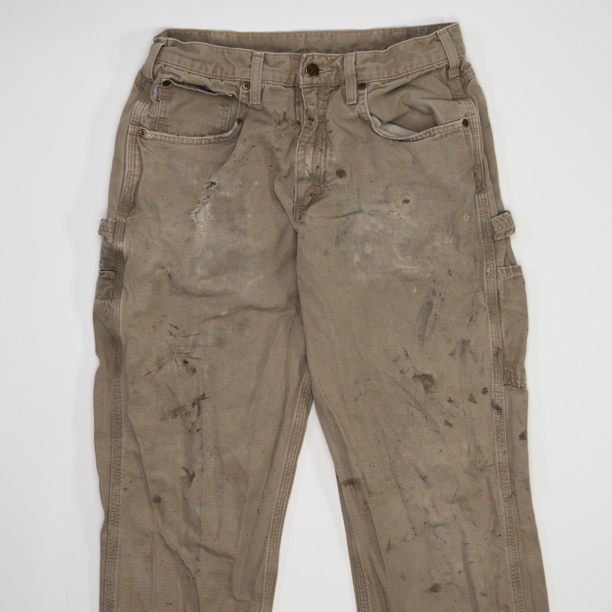 Vintage Beige Carhartt Paint Splash Cargo Pants (32 x 34) | Rebalance Vintage.
