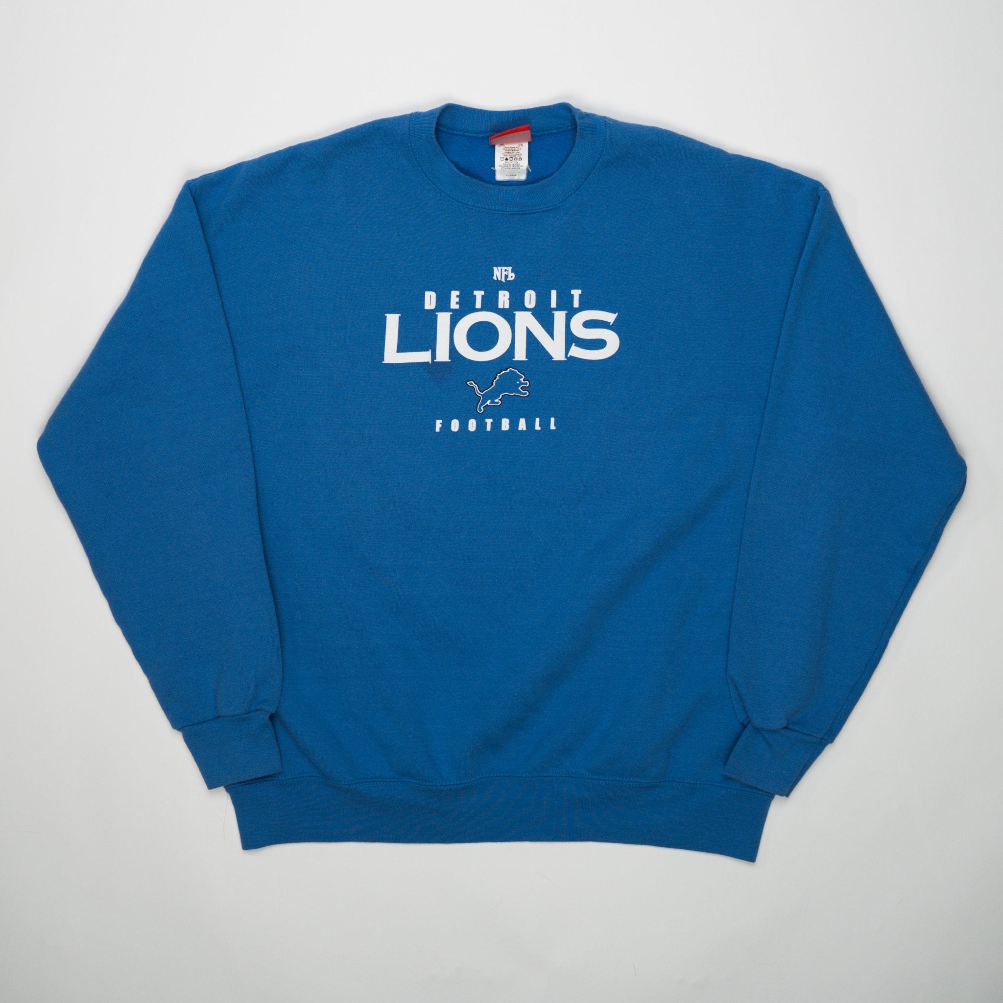 Vintage Blue Detroit Lions Footbal Crewneck (XL) | Rebalance Vintage.