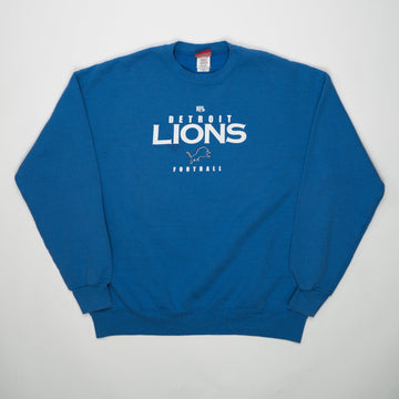 Vintage Blue Detroit Lions Footbal Crewneck (XL) | Rebalance Vintage.