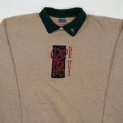 Vintage Beige + Green Copper Mountain Collared Crewneck (L)