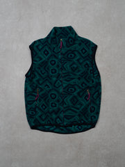 Vintage 90s Teal + Blue Fleece Vest  (M)