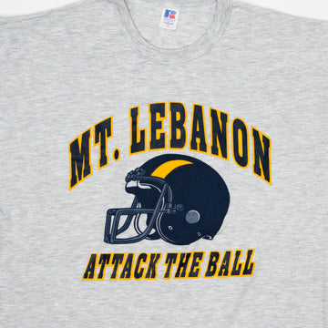 Vintage 90s Single Stitch Grey Mt. Lebanon Attack the Ball x Russell Athletic Tee (L) | Rebalance Vintage.