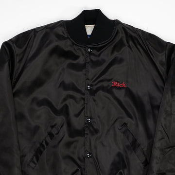 Vintage Black Fabulous 50s Cruisin Forever Satin Bomber (XL) | Rebalance Vintage.