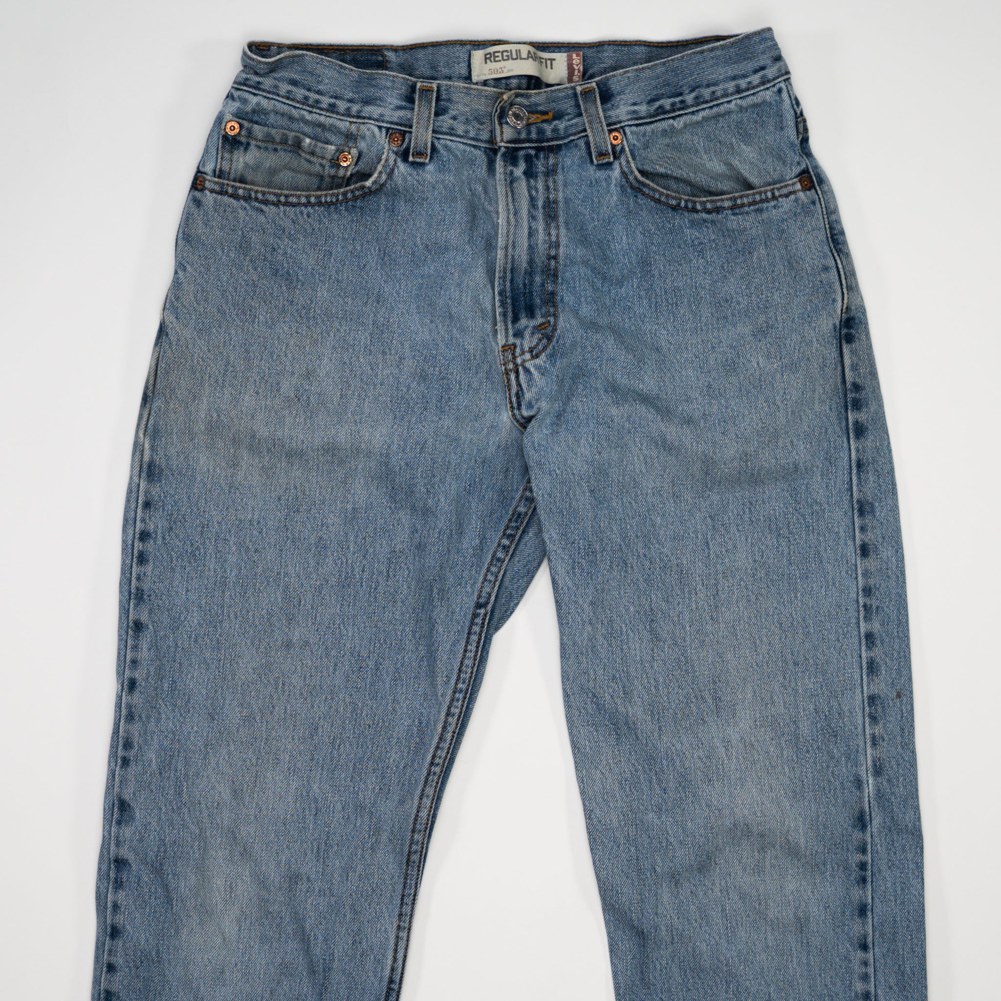 Vintage Washed Blue 505 Levi Straight Leg Jeans (32 x 34)