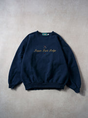 Vintage 90s Navy Blue Jasper Park Lodge Crewneck (L/XL)