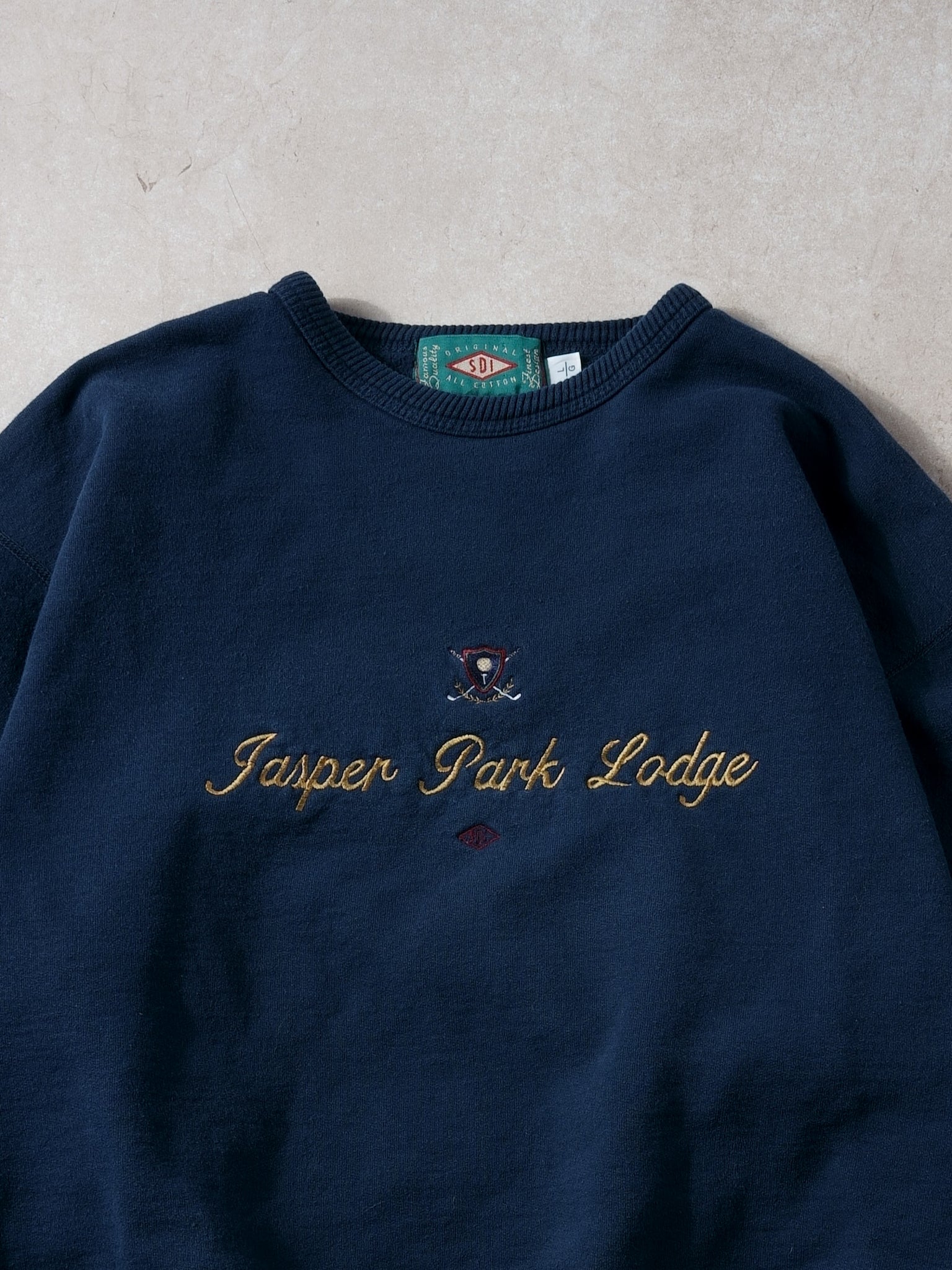 Vintage 90s Navy Blue Jasper Park Lodge Crewneck (L/XL)