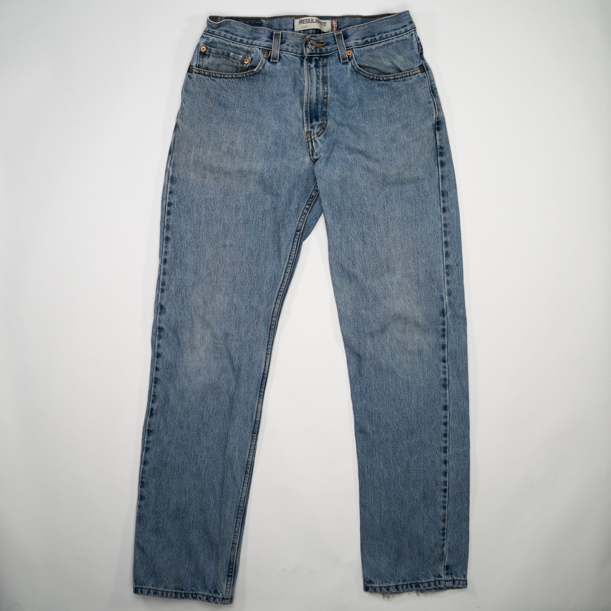 Vintage Washed Blue 505 Levi Straight Leg Jeans (32 x 34)