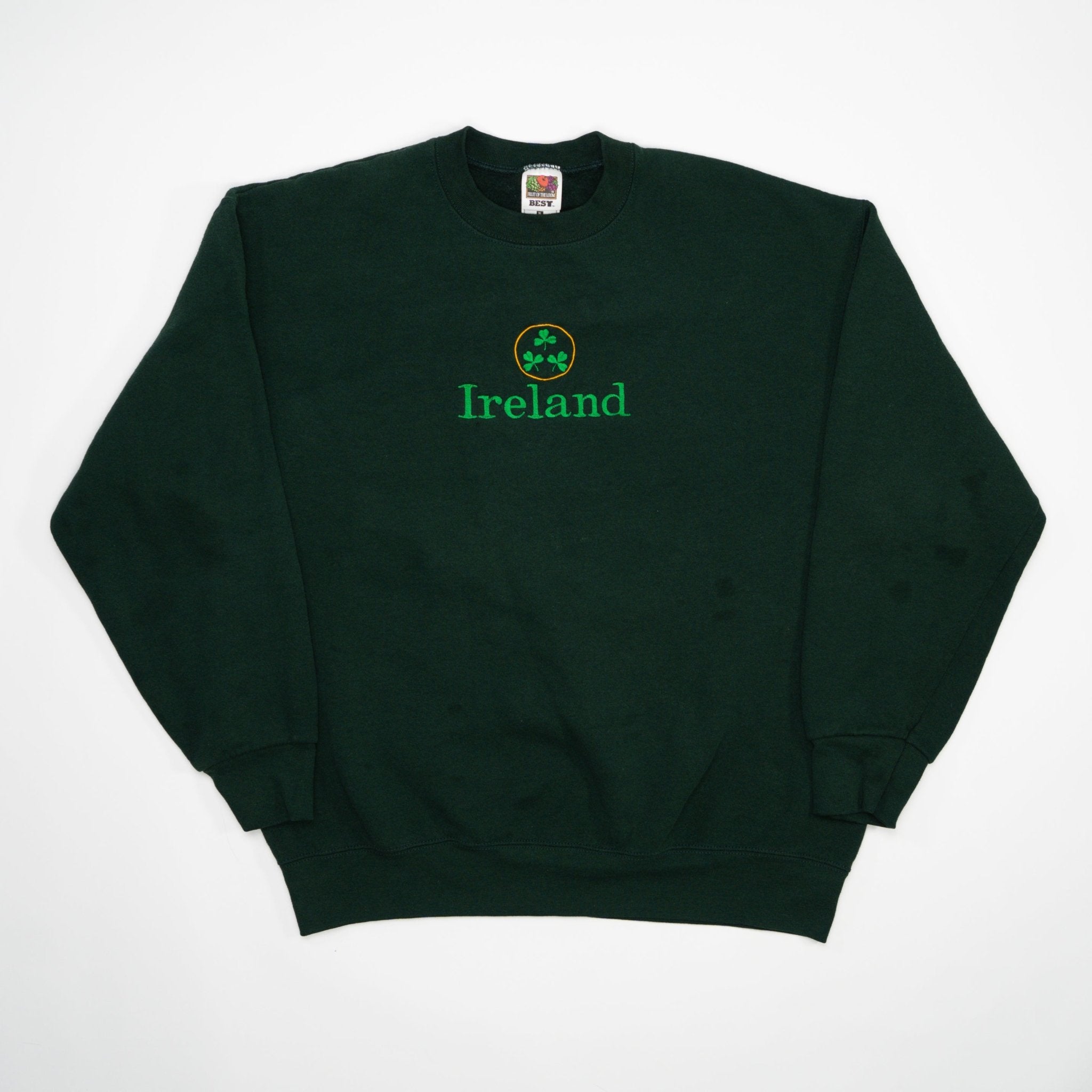 Vintage 90s Green Ireland Spell Out Crewneck (L) | Rebalance Vintage.