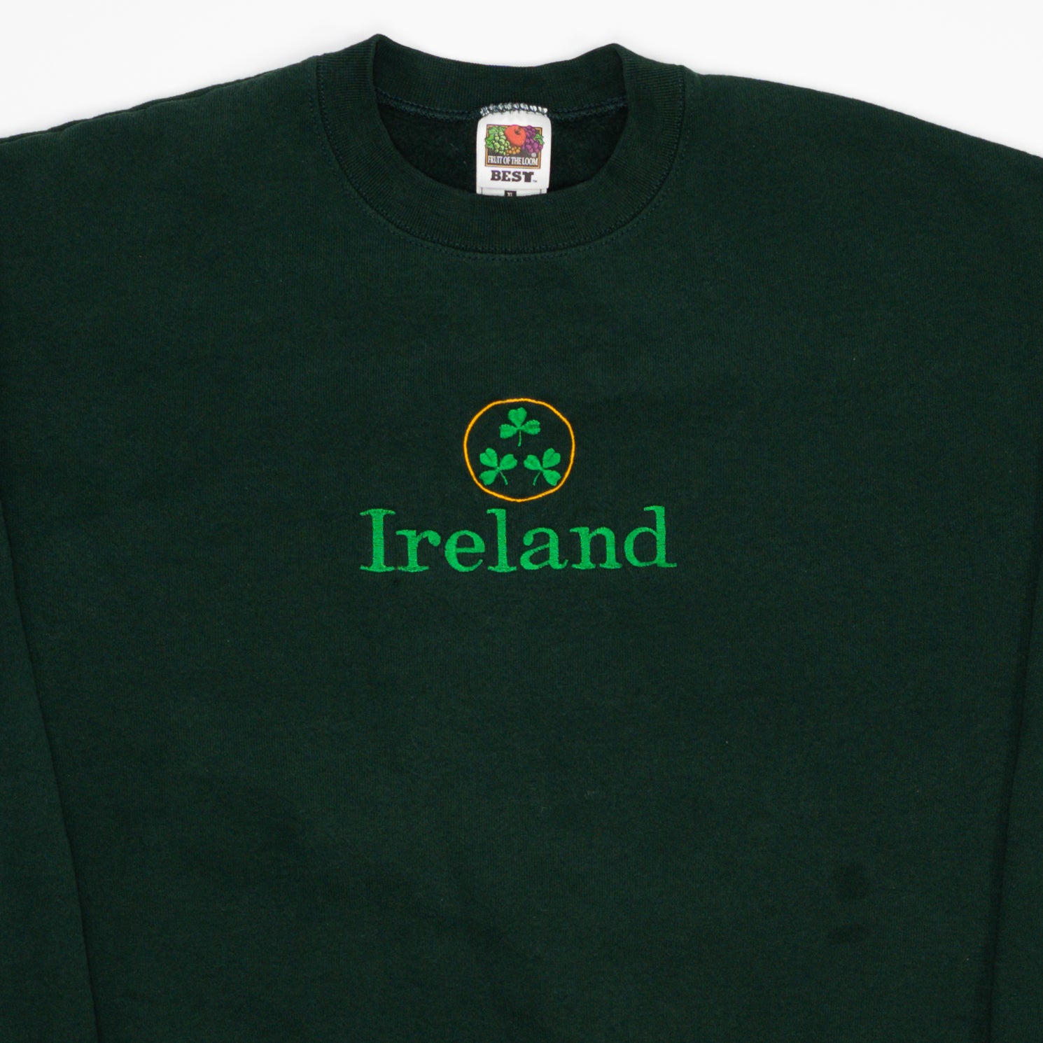 Vintage 90s Green Ireland Spell Out Crewneck (L) | Rebalance Vintage.
