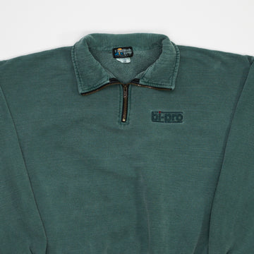Vintage Washed Green Bi-Pro 1/4 Zip Sweater (L) | Rebalance Vintage.