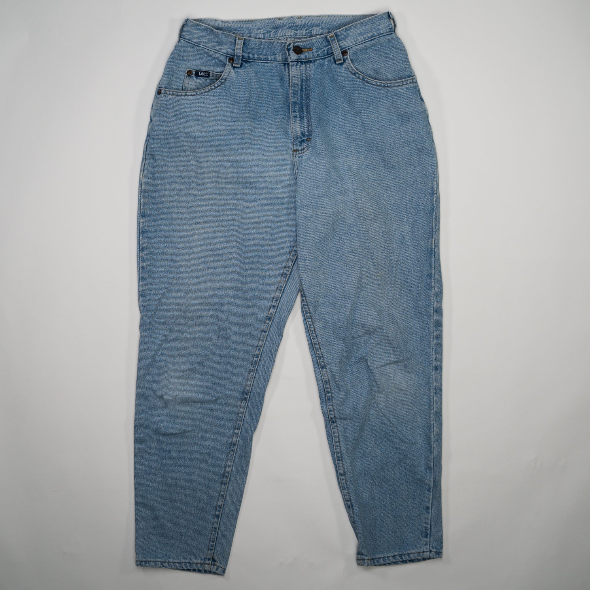 Vintage 90s High Waisted Baggy Light Blue Lee Jeans (30 x 28)