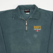 Vintage Washed Green Roots Calgary 1/4 Zip Sweater