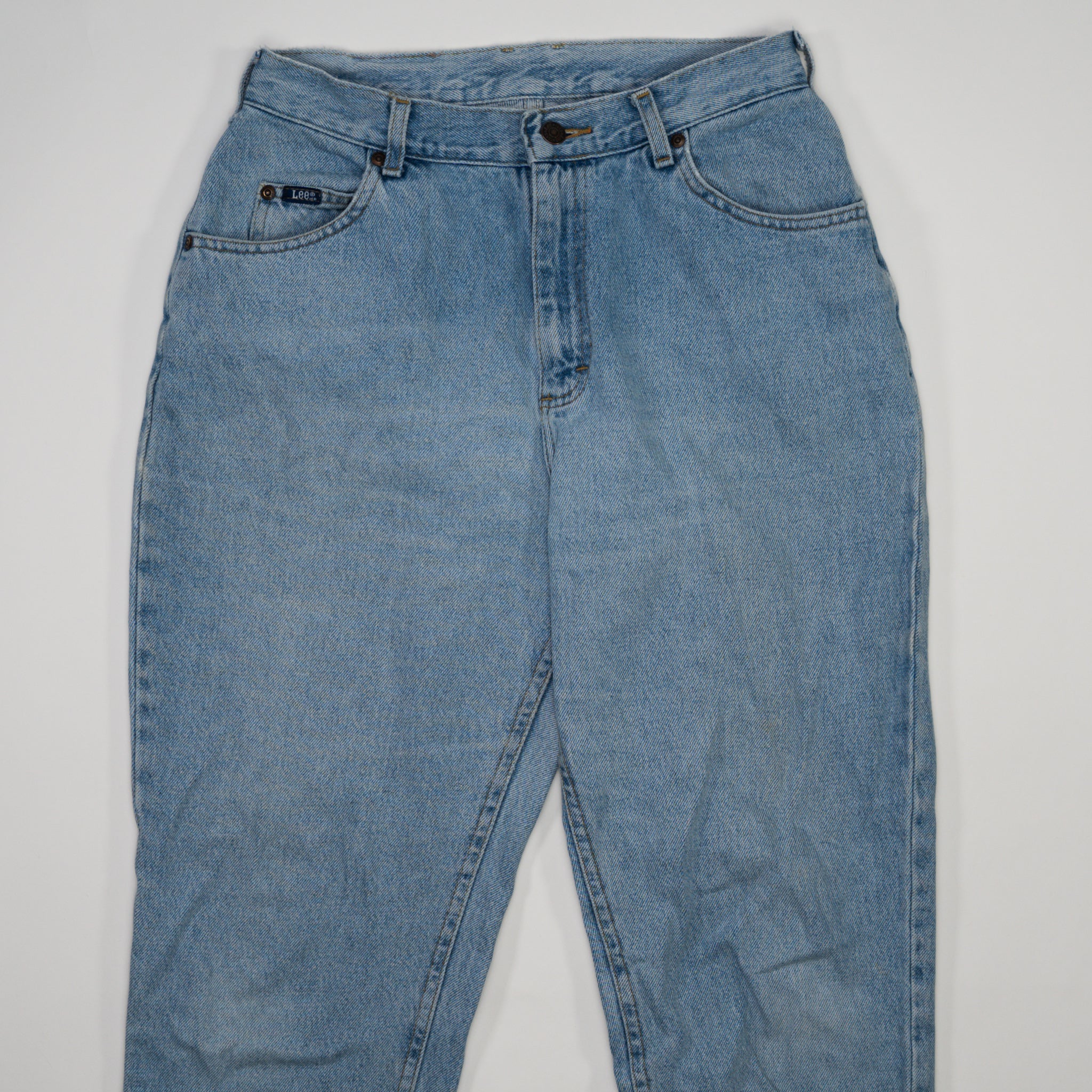 Vintage 90s High Waisted Baggy Light Blue Lee Jeans (30 x 28)