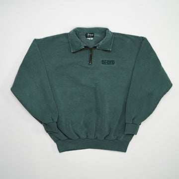 Vintage Washed Green Bi-Pro 1/4 Zip Sweater (L) | Rebalance Vintage.