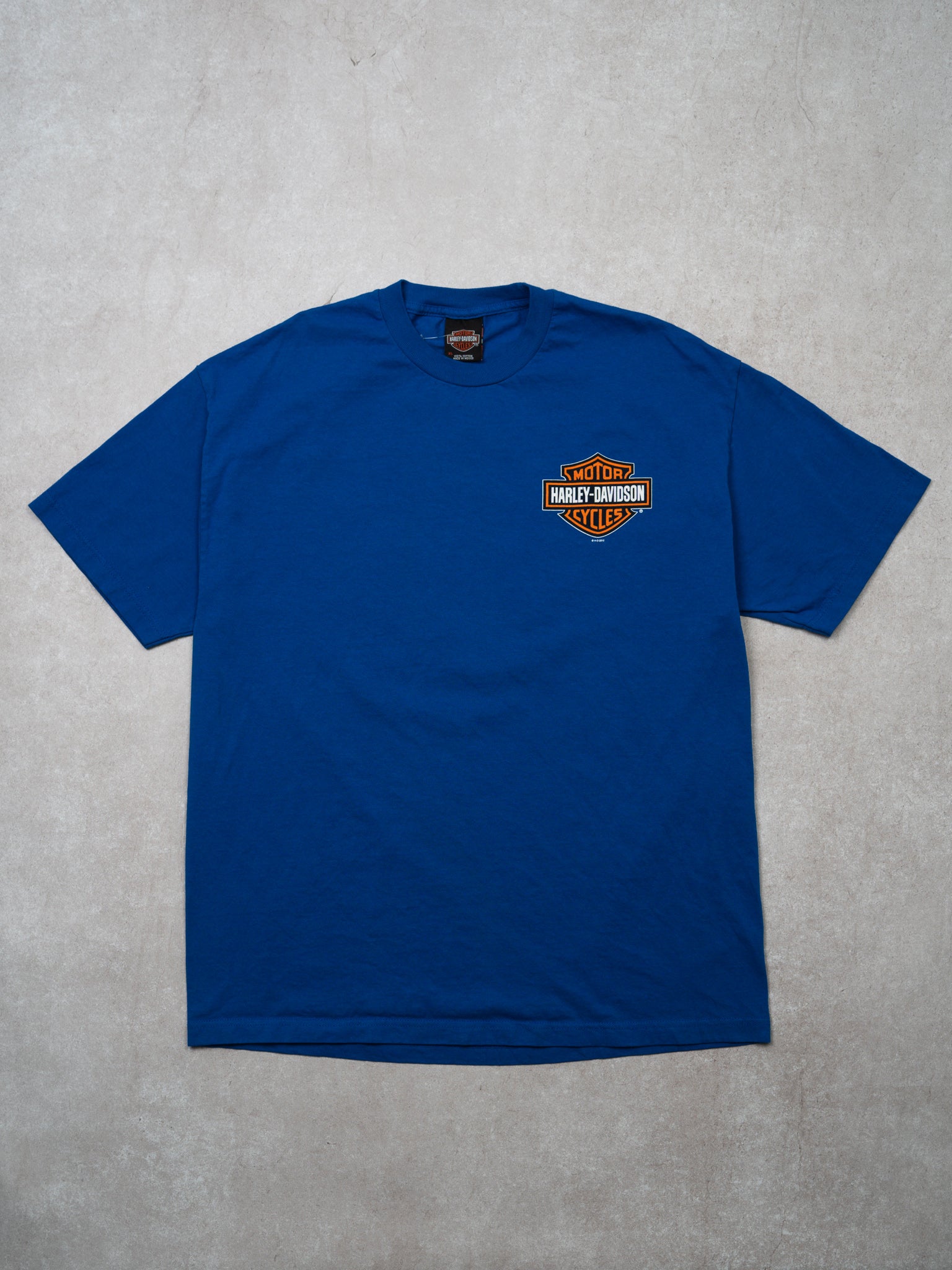 Vintage Bright Blue Harley Davidson Reno Nevada Tee (L)