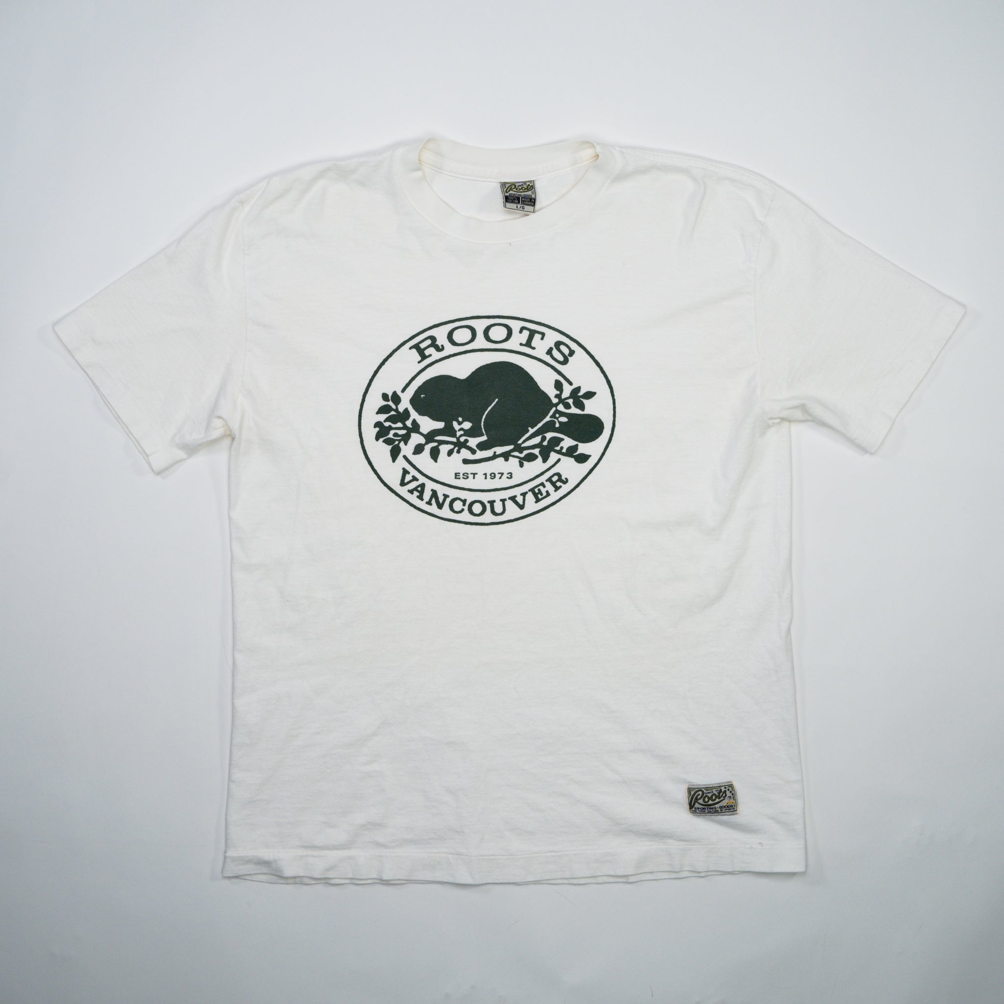 Vintage White + Green Roots Vancouver Tee (M) – Rebalance Vintage