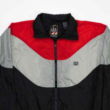 Vintage Black, Grey + Red USA Olympics Windbreaker (L) | Rebalance Vintage.