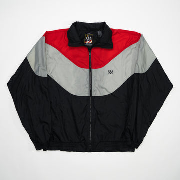 Vintage Black, Grey + Red USA Olympics Windbreaker (L) | Rebalance Vintage.