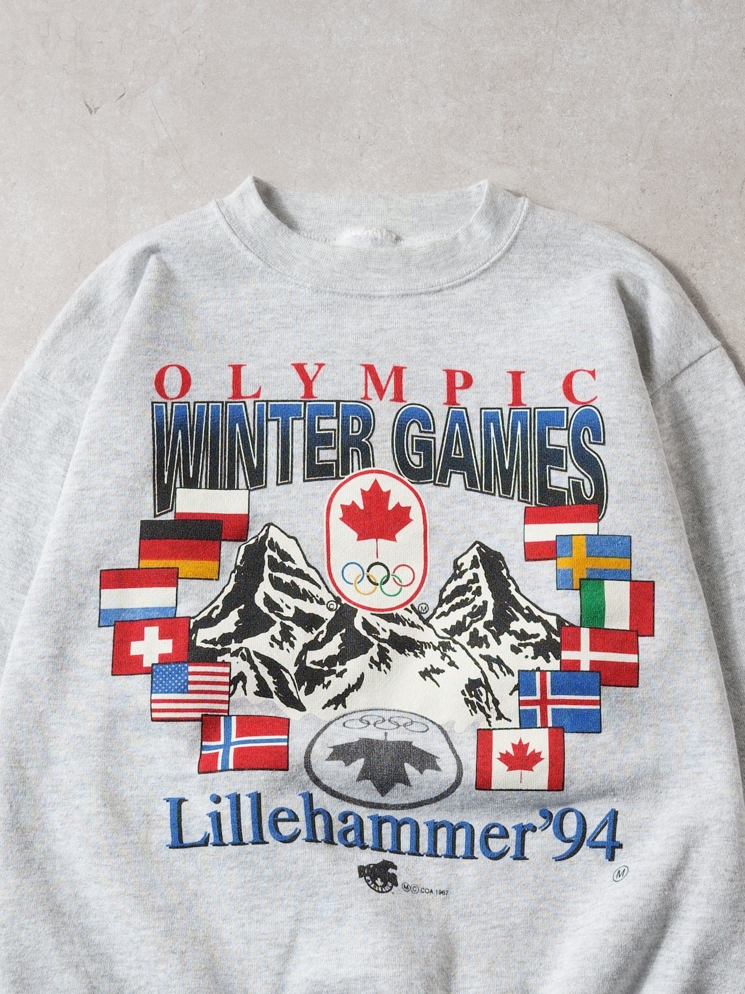 Vintage 94' Grey Lillehammer Canadian Winter Olympic Gamed Crewneck (M)