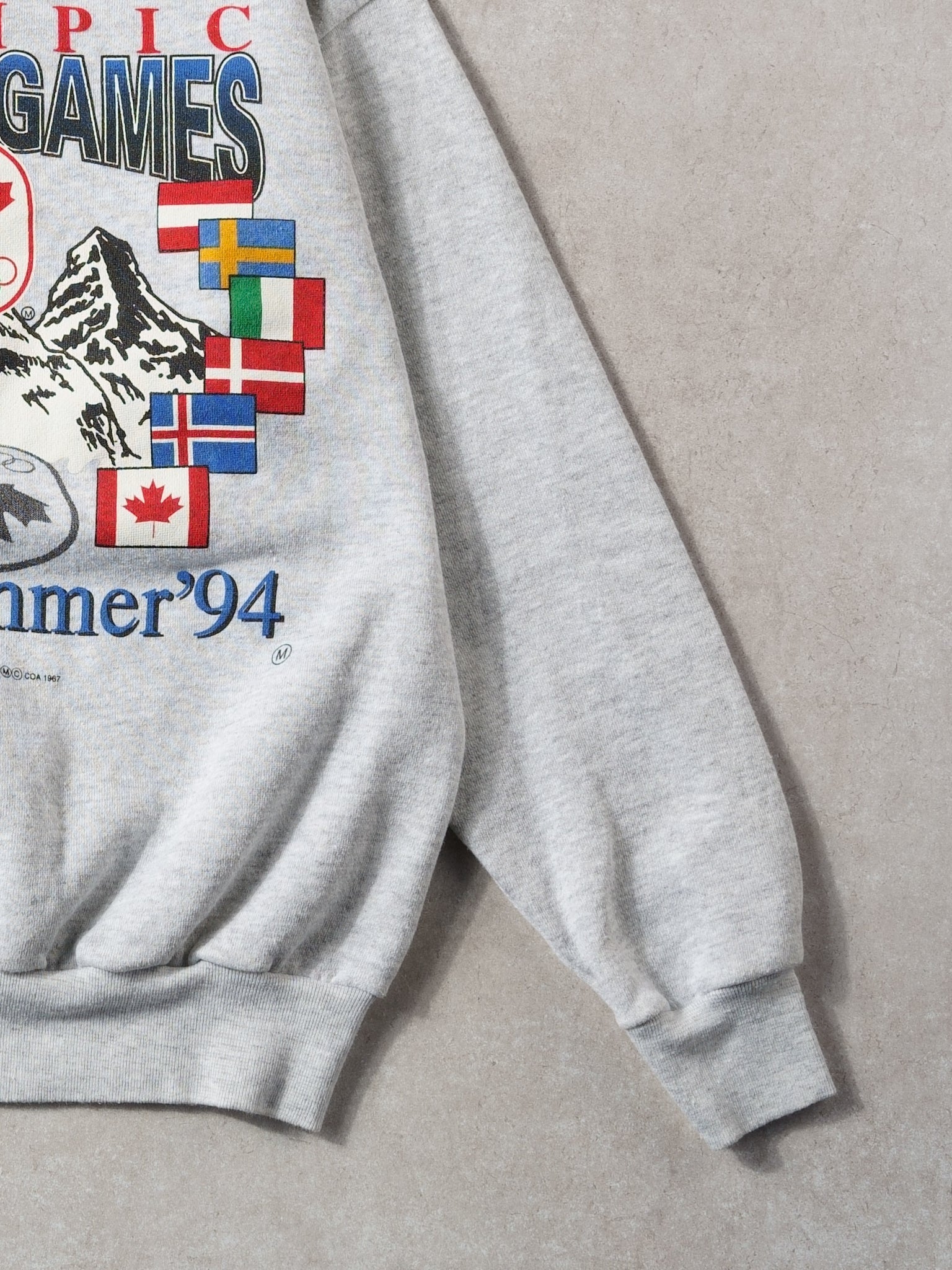 Vintage 94' Grey Lillehammer Canadian Winter Olympic Gamed Crewneck (M)