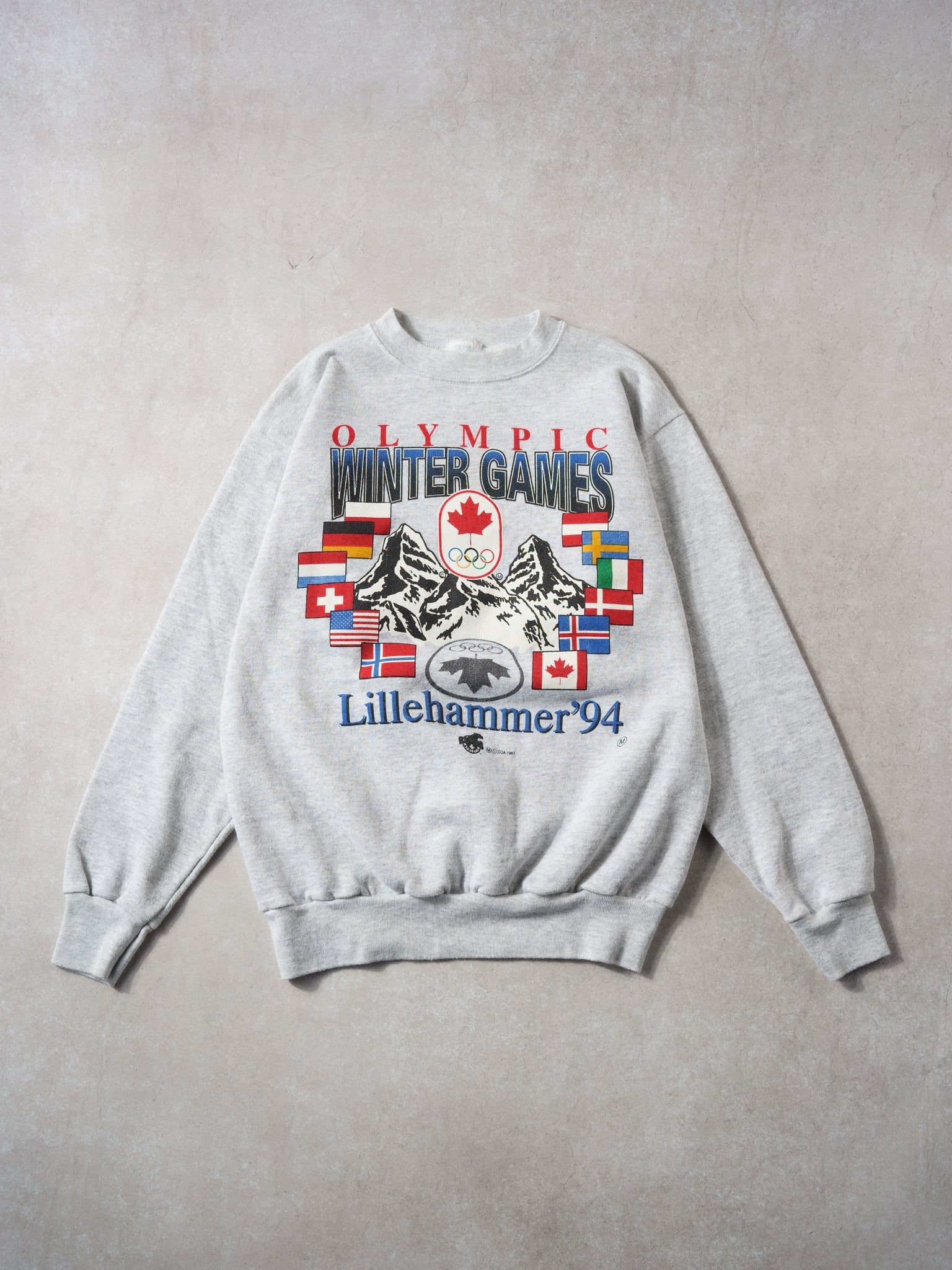 Vintage 94' Grey Lillehammer Canadian Winter Olympic Gamed Crewneck (M)
