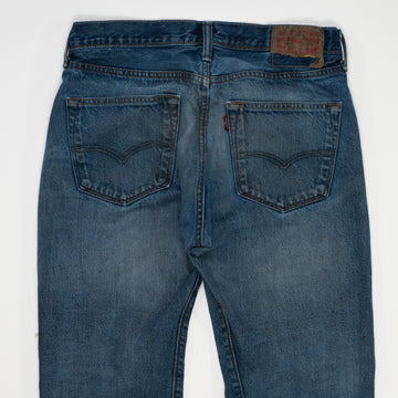 Vintage Dark Blue Ripped Levi Jeans (30 x 28) | Rebalance Vintage.