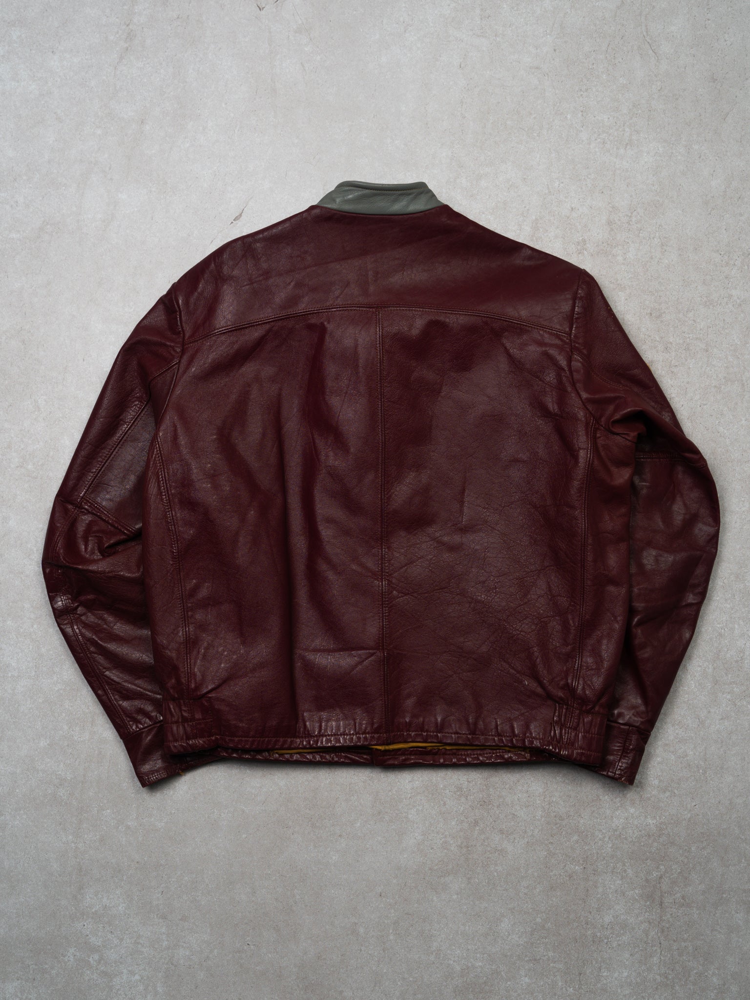 Vintage 1965 Maroon Cossa Raiders Champions Leather Jacket (M)