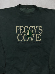 Vintage 90s Green Peggy's Cove Nova Scotia Crewneck (L)